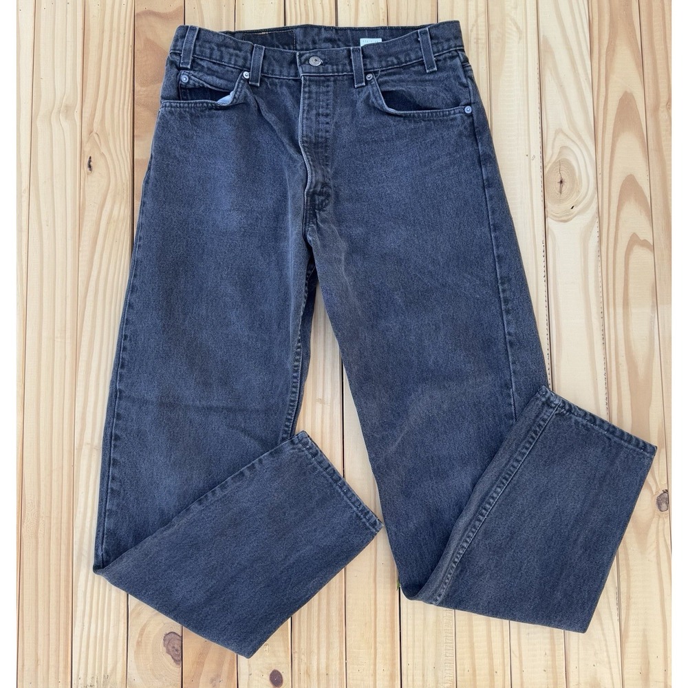 Vintage Black Levi's 550 Relaxed Fit Tapered Leg Orange Tab 34x32